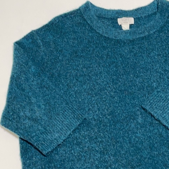 Loft Lounge Teal Green 3/4 Sleeve Sweater - Picture 2 of 11